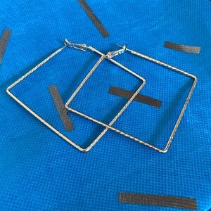 Gold square hoops